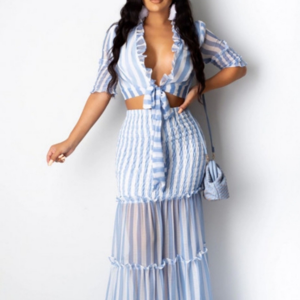 SOLD: Sexy Chiffon Maxi Skirt Set